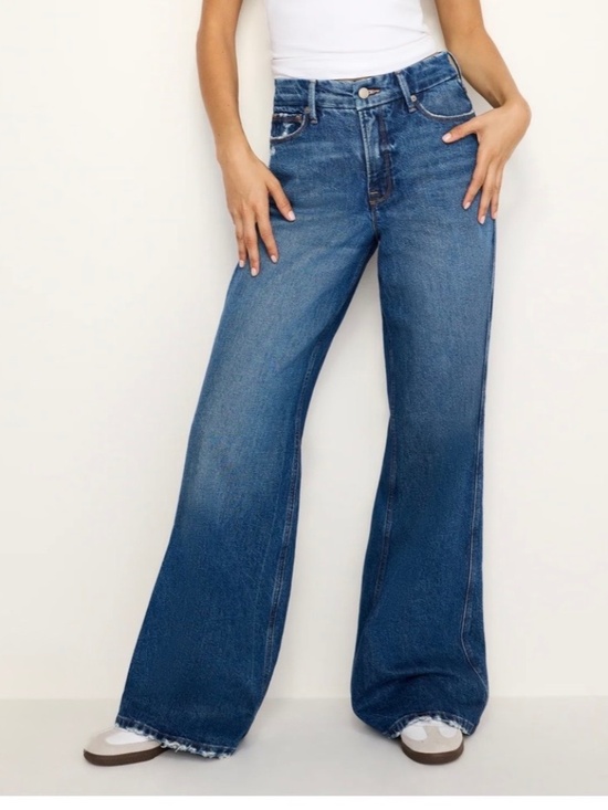 Good American Denim - Good American Good Skate Wide Leg Jeans in Indigo 062 Size 6